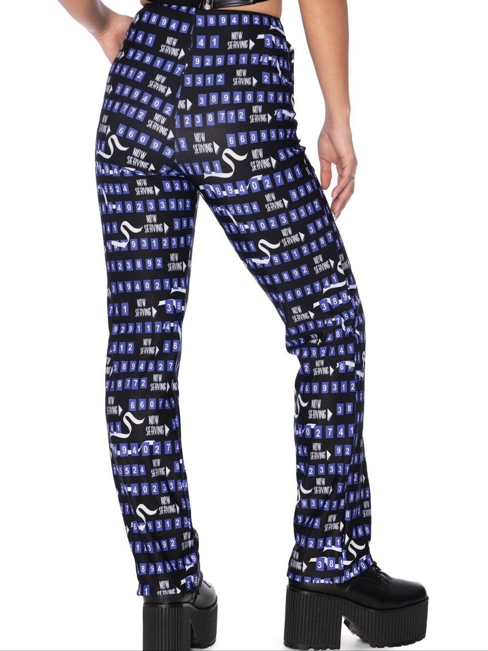 Blackmilk Beetlejuice Now Serving Ticket Number High Waist Straight Leg Pant XS - Picture 5 of 14